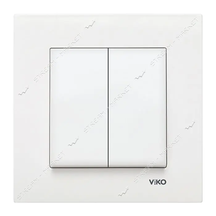 Выключатель двухклавишный Viko Karre 0002 белый                                                     