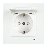 Розетка Viko Karre 0012 с заземлением и крышкой белая
