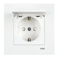 Розетка Viko Karre 0012 із заземленням і кришкою біла                                               