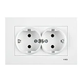 Розетка двойная Viko Karre 0056 с заземлением белая