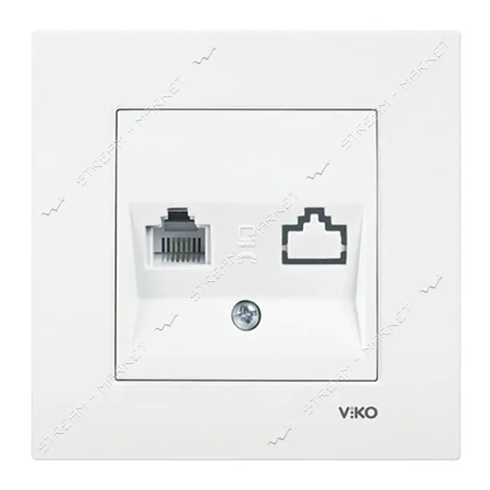 Розетка компьютерная Cat 5e Viko Karre 0032 белая