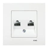 Розетка компьютерная двойная Viko Karre 0034 белая