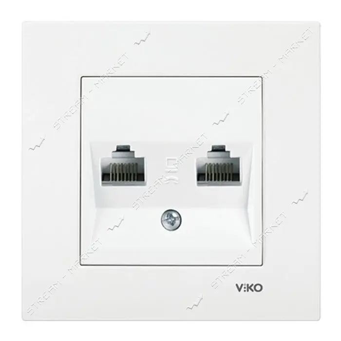 Розетка компьютерная двойная Viko Karre 0034 белая