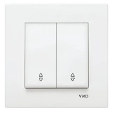 Выключатель двухклавишный проходной VIKO KARRE 0017 белый