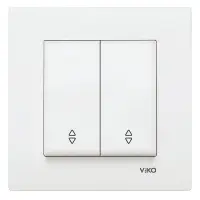 Выключатель двухклавишный проходной VIKO KARRE 0017 белый                                           