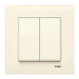 Выключатель двухклавишный Viko Karre 0102 крем                                                      