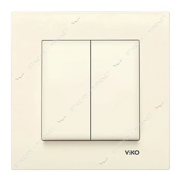 Выключатель двухклавишный Viko Karre 0102 крем                                                      