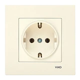 Розетка Viko Karre 0108 с заземлением крем                                                          