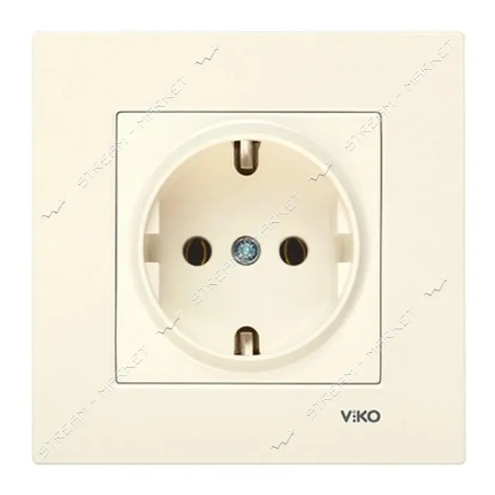 Розетка Viko Karre 0108 с заземлением крем                                                          