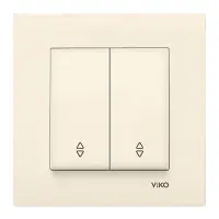 Выключатель двухклавишный проходной Viko Karre 0117 крем                                            