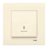 Выключатель проходной Viko Karre 0163 с подсветкой крем