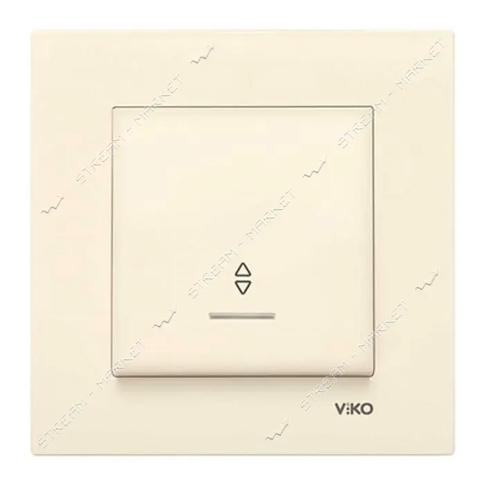 Выключатель проходной Viko Karre 0163 с подсветкой крем