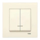 Выключатель двухклавишный Viko Karre 0150 с подсветкой крем