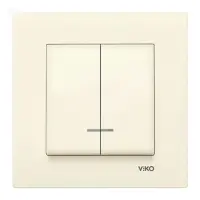 Выключатель двухклавишный Viko Karre 0150 с подсветкой крем                                         