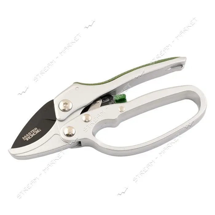 Секатор садовый Master-Tool 14-6118 с храповым механизмом ручки AL плюс TPR тефлон лезвие SK5 185мм 
