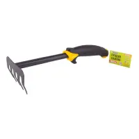 Грабли садовые Mastertool 14-6174 5 зубов с пластиковой ручкой и TPR покрытием 300x95мм             