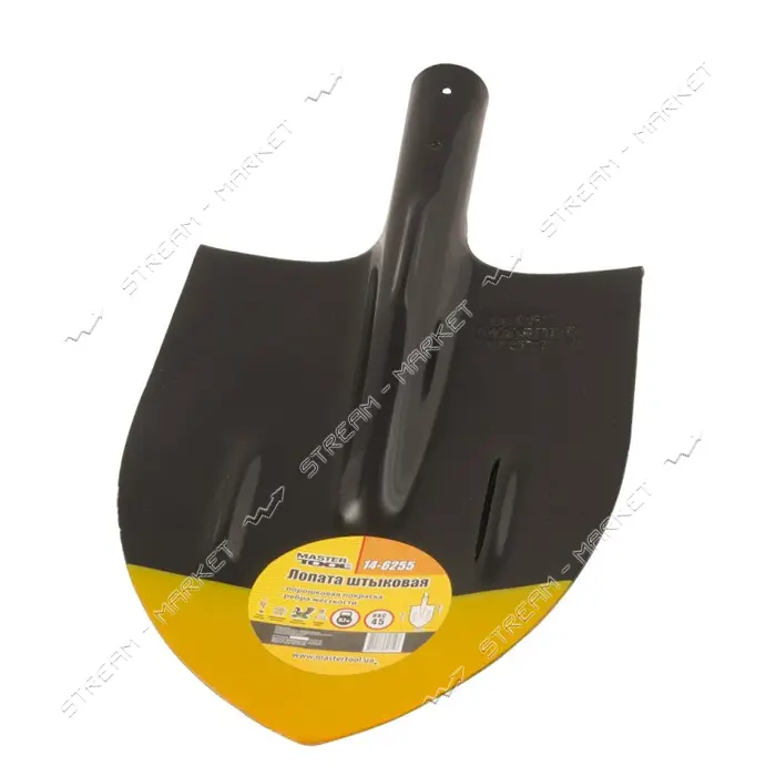 Лопата штыковая Mastertool 14-6255 черно-желтая покраска 210x290x405мм 0.7кг                        