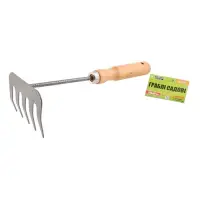 Грабли садовые Mastertool 14-6191 с деревянной ручкой 5 зубьев 255x95мм                             