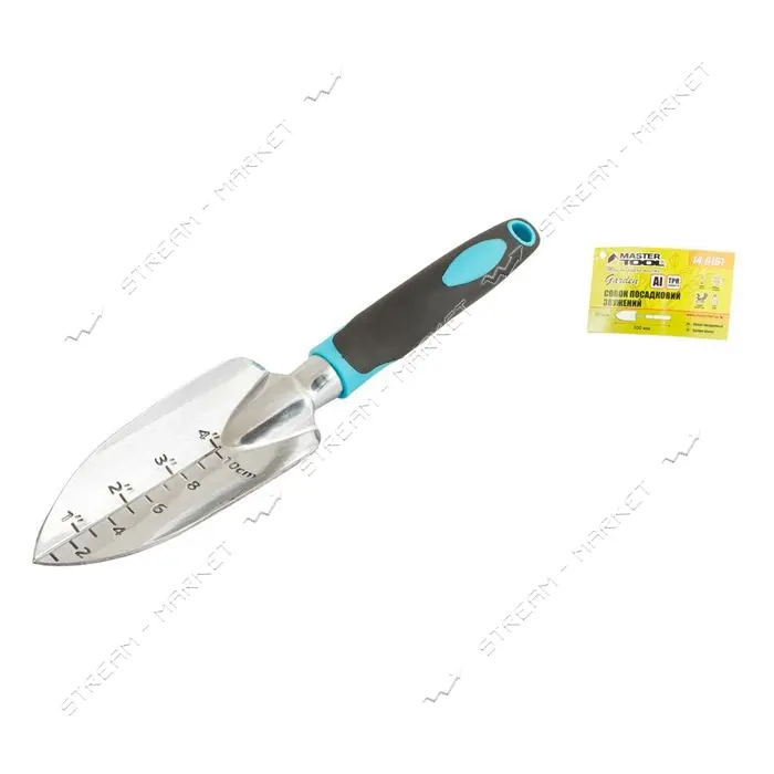 Совок посадочный Mastertool 14-6161 алюминиевый с пластиковой ручкой и TPR покрытием 300х55мм