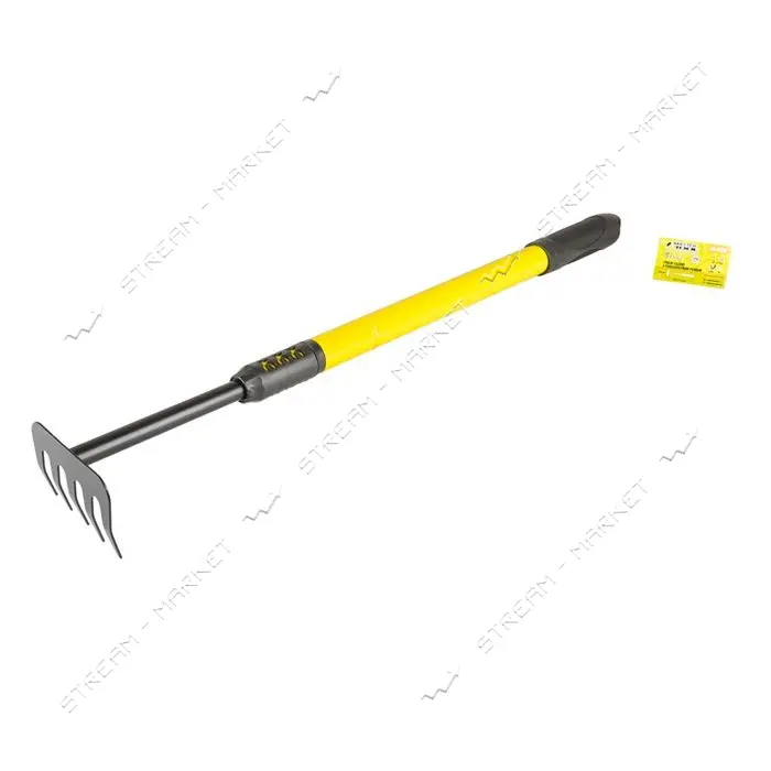 Грабли садовые Mastertool 14-6178 5 зубов с телескопической ручкой и резиновым покрытием