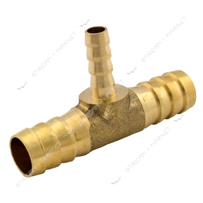 Тройник латунный штуцерный переходной 12-6-12 диаметр 6мм 12мм
