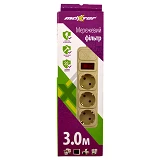 Сетевой фильтр Maxxter 3 гнезда 3 м зем/выкл 10А