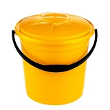Ведро для пищевых продуктов R-Plastic пластиковое с ручкой и крышкой 10л желтое