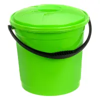 Ведро для пищевых продуктов R-Plastic с пластиковой ручкой и крышкой 10л салатовое                  
