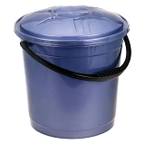 Ведро для пищевых продуктов R-Plastic с пластиковой ручкой и крышкой 15л фиолетовое
