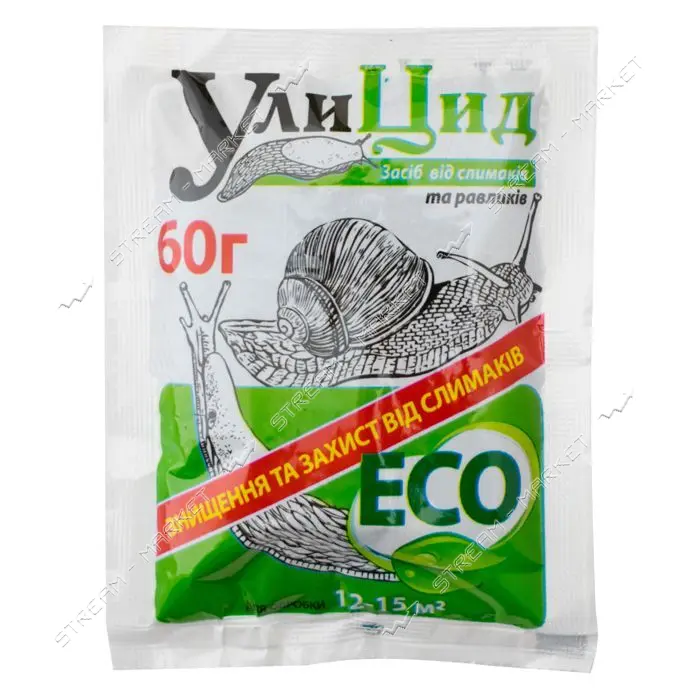 УлиЦид ECO от слизней и улиток 60г на 15кв.м