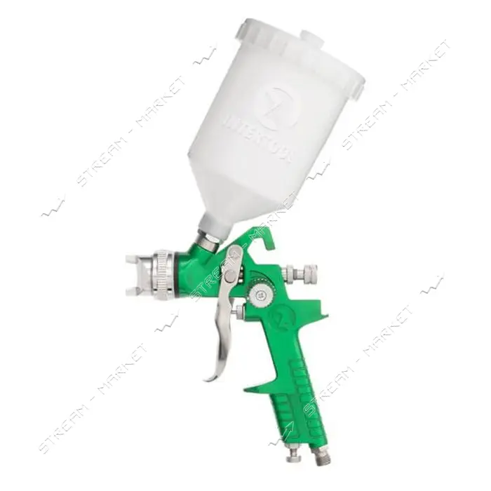 Краскопульт пневматический Intertool PT-0117 HVLP форсунка 1.3мм верхний пластиковый бачок 600мл