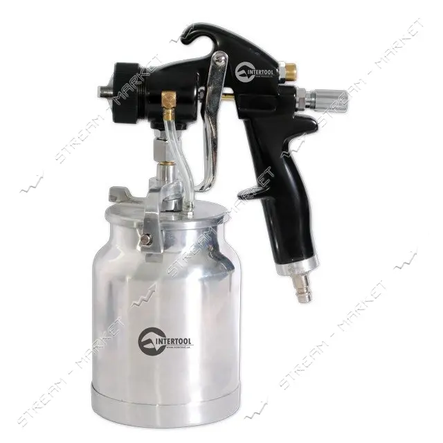 Краскораспылитель Intertool PT-0214 HVLP Black PROF 1.5мм нижн. метал. бачок рег. подачей давления