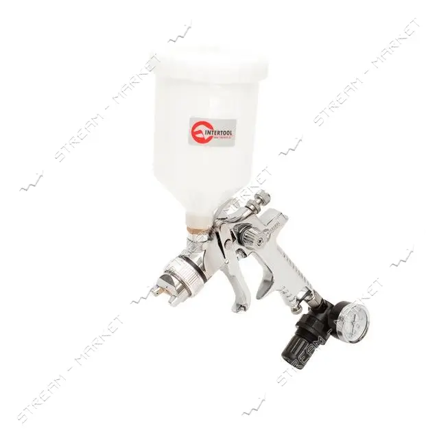 Краскораспылитель Intertool PT-1505 HVLP Steel PROF KIT 1.7мм в комплекте с доп. форсункой 1.4мм
