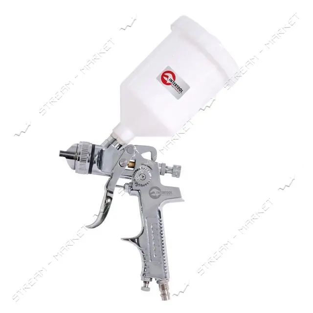 Краскораспылитель Intertool PT-1507 HVLP Steel PROF 1.4мм верх.пласт.бачок 600мл в пласт.чемодане