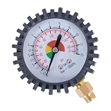 INTERTOOL PT-0502 Манометр к пистолету для подкачки колес 1/4, 63 мм, с резиновым покрытием         