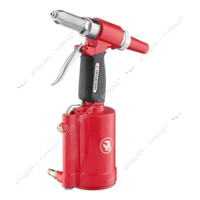 Пистолет заклепочный INTERTOOL PT-1304  пневмо. в чемодане с аксессуарами                           
