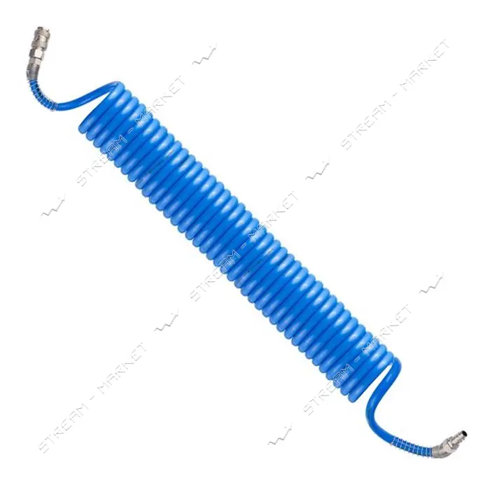 Шланг Intertool PT-1716 спиральный полиуретановый 8x12мм 10м с быстроразъемными соединениями        