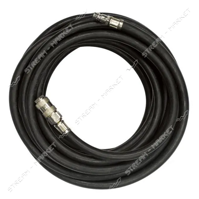 Шланг резиновый воздушный армир-ый Intertool PT-1720 20атм 6x13мм 10м с быстроразъемными соед.