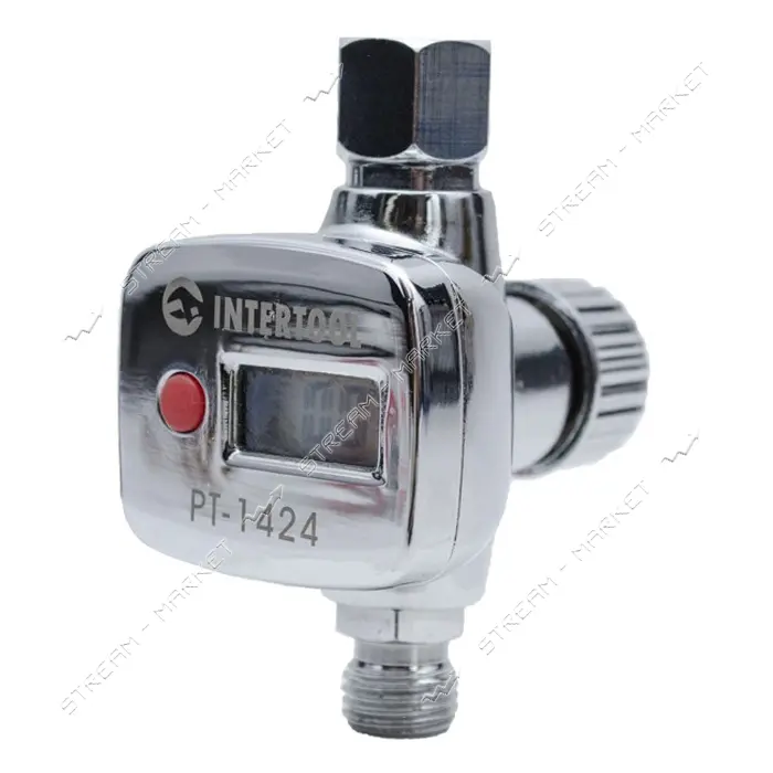 Регулятор давления Intertool PT-1424 с цифровым манометром для пистолетов покрасочных профи 1/4"