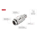 Быстроразъемное соединение с наружной резьбой Intertool PT-1805 1/4"                                