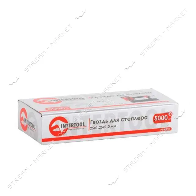 Гвоздь для степлера Intertool PT-8625 25мм 1.0x1.25мм 5000шт                                        