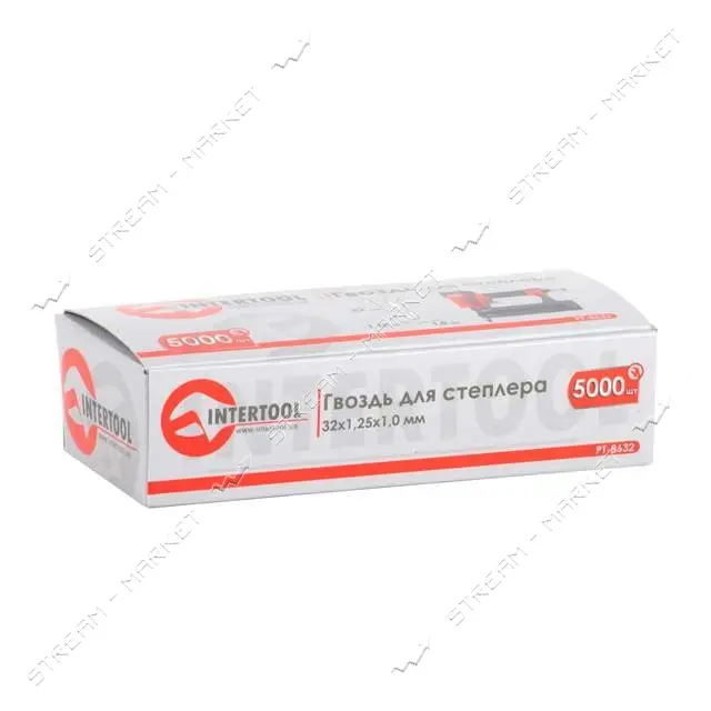 Гвоздь для степлера Intertool PT-8632 PT-1603 32мм 1.0x1.25мм 5000шт                                