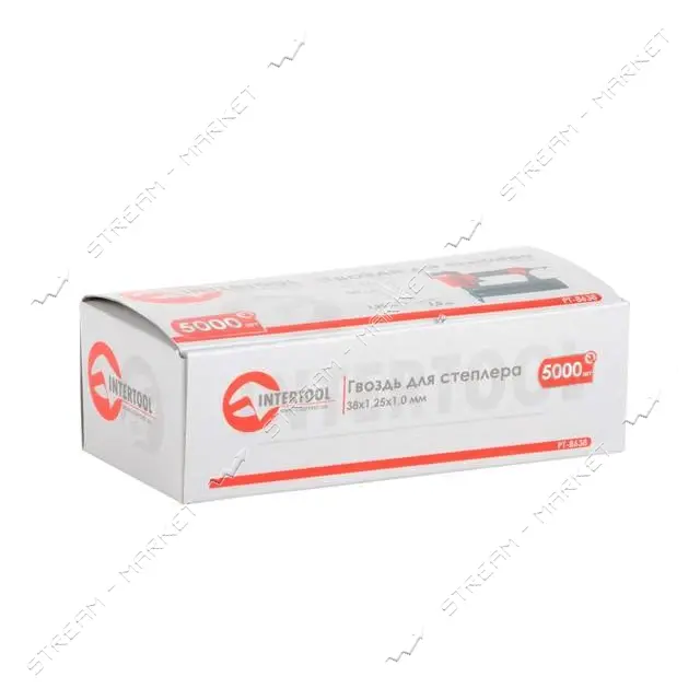 Гвоздь для степлера Intertool PT-8638 PT-1603 38мм 1.0x1.25мм 5000шт                                