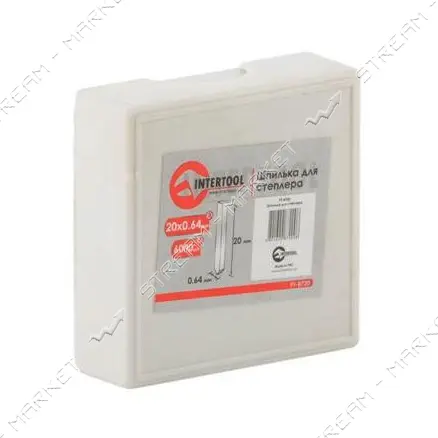 Шпилька для степлера Intertool PT-8720 PT-1611 20мм d0.64мм 6000шт