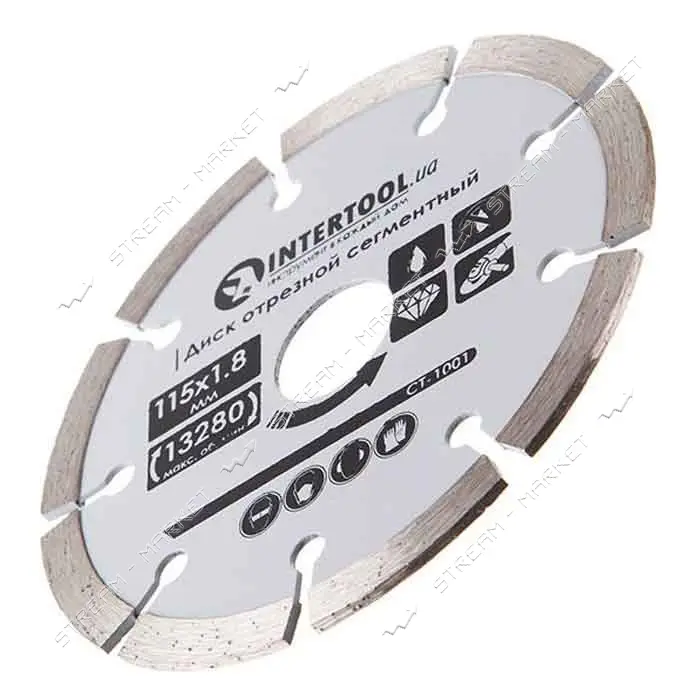 Диск отрезной Intertool CT-1001 сегментный алмазный 115мм 16-18%