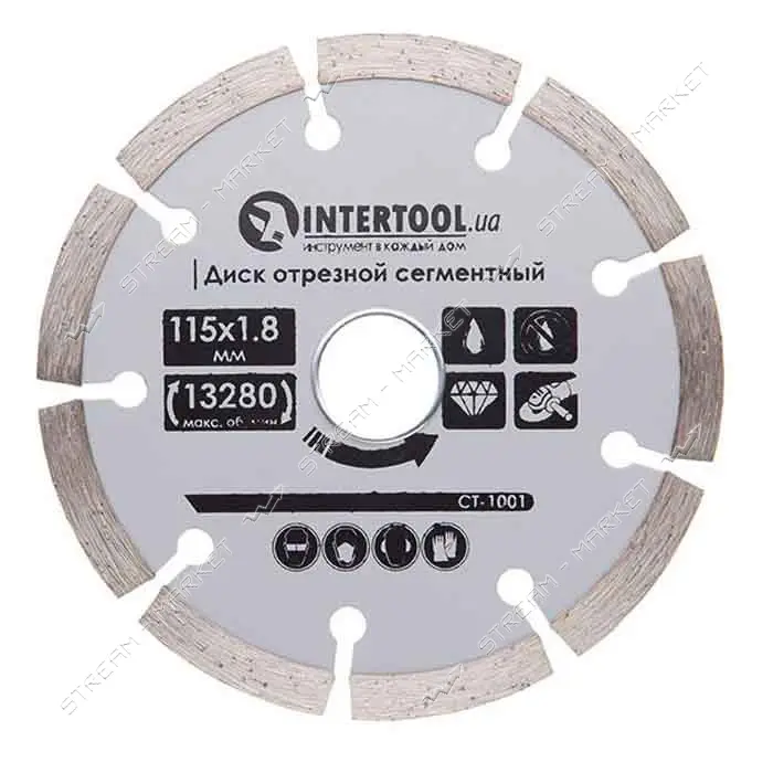 Диск отрезной Intertool CT-1001 сегментный алмазный 115мм 16-18%