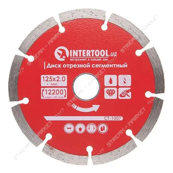 Диск отрезной Intertool CT-1007 сегментный алмазный 125х22мм 22-24%