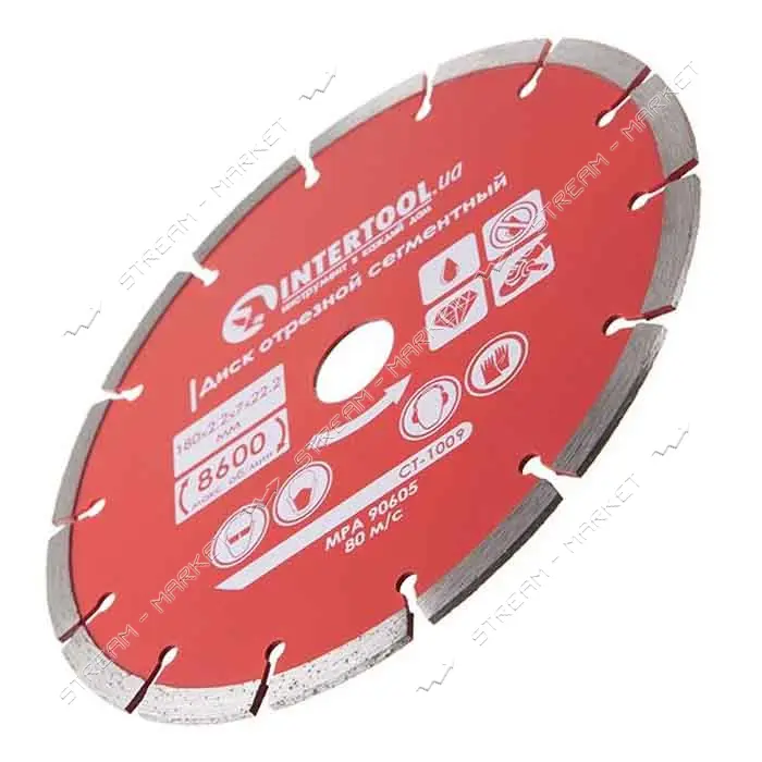 Диск отрезной Intertool CT-1009 сегментный алмазный 180мм 22-24%                                    