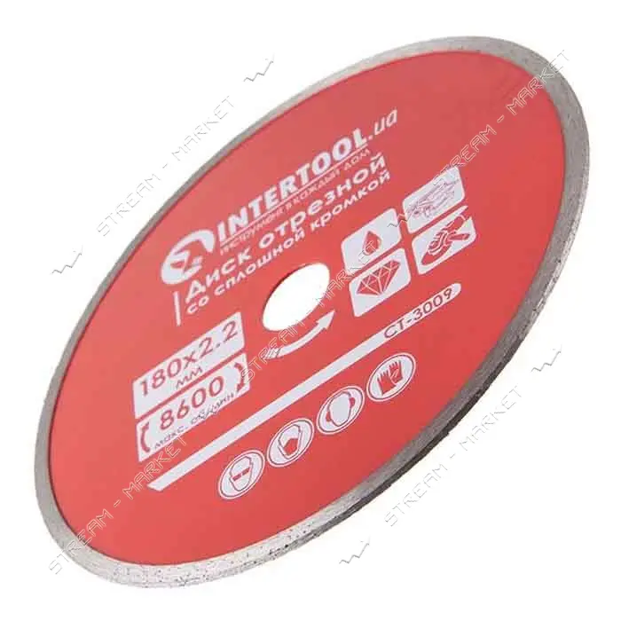 Диск отрезной Intertool CT-3009 алмазный со сплошной кромкой 180мм 22-24%