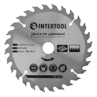 Диск пильный по дереву Intertool CT-3015 с твердосплавными напайками 150х22.2х1.5мм 27 зубьев       